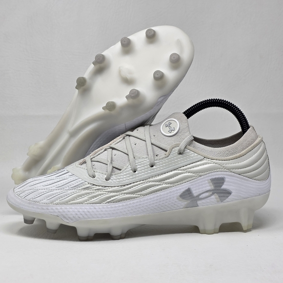 Under Armour Magnetico Elite 4 FG Soccer White Gray 3027700-100 Men’s Size 8 New